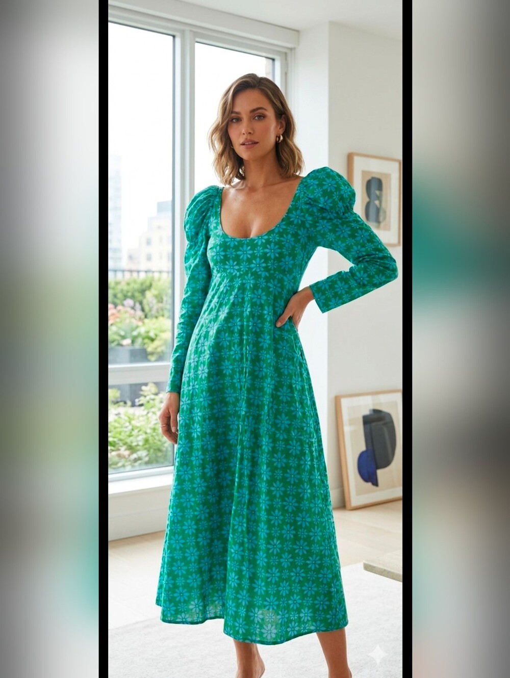 Nwt De Loreta Frida Dress in Arroz  Print - Size Xsmall